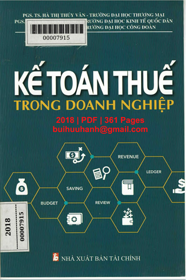 Kế Toán Thuế Trong Doanh Nghiệp (NXB Tài Chính 2018) - Hà Thị Thúy Vân, 361 Trang