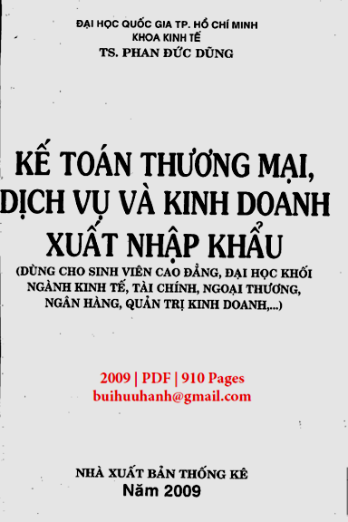 Kế Toán Thương Mại Dịch Vụ Và Kinh Doanh Xuất Nhập Khẩu (NXB Thống Kê 2009) - Phan Đức Dũng