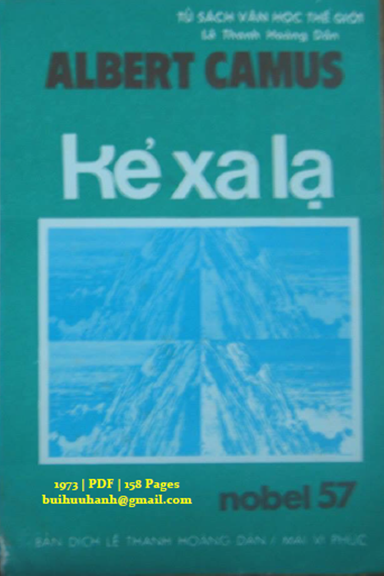 Kẻ Xa Lạ (NXB Trẻ 1973) - Albert Camus, 158 Trang