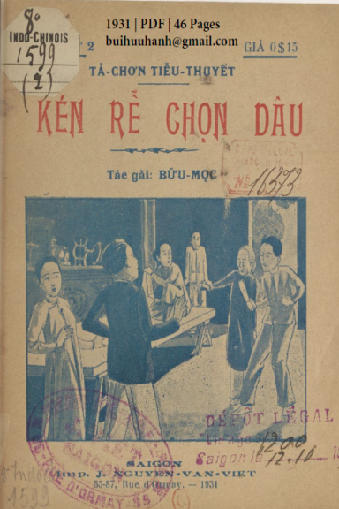 Kén Rể Chọn Dâu Cuốn 2 (NXB Nguyễn Văn Viết 1931) - Nguyễn Bửu Ngọc, 46 Trang