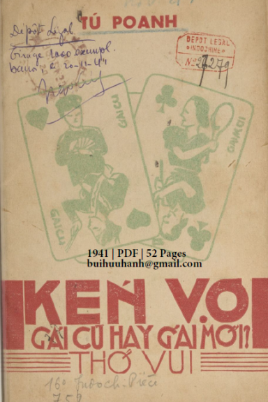 Kén Vợ Gái Cũ Hay Gái Mới (NXB Thụy Ký 1941) - Tú Poanh, 52 Trang