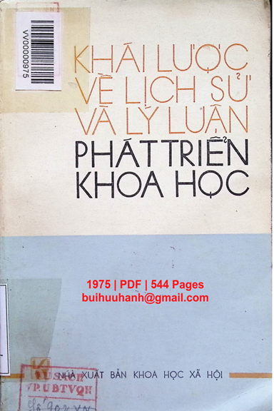Khái Lược Về Lịch Sử Và Lý Luận Phát Triển Khoa Học (NXB Khoa Học Xã Hội 1975) - V.X.Biblerơ, 544 Tr