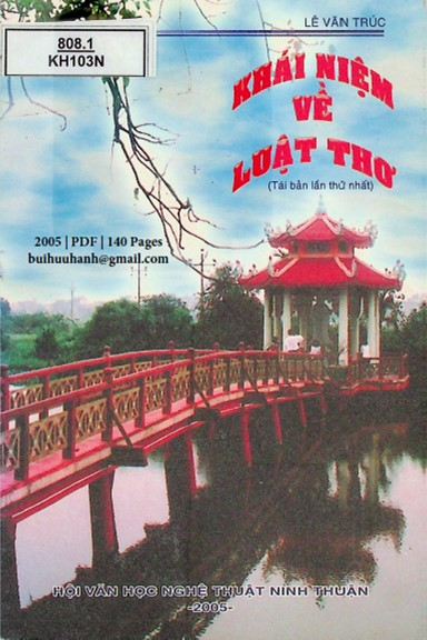 Khái Niệm Về Luật Thơ (NXB Ninh Thuận 2005) - Lê Văn Trúc, 140 Trang