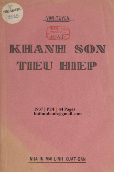 Khánh Sơn Tiểu Hiệp (NXB Mai Lĩnh 1937) - Văn Tuyền, 44 Trang