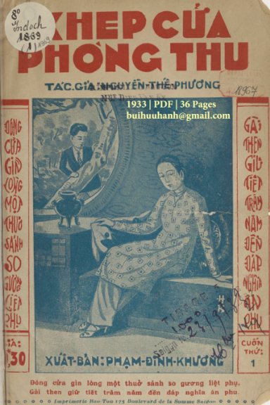 Khép Cửa Phòng Thu Cuốn 1-12 (NXB Bảo Tồn 1933) - Nguyễn Thế Phương, 294 Trang
