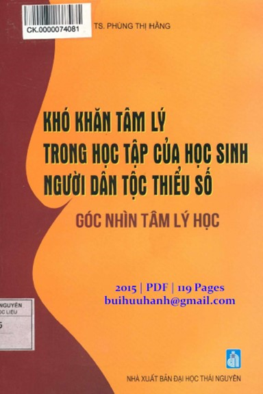 Khó Khăn Tâm Lý Trong Học Tập Của Học Sinh Người Dân Tộc Thiểu Số-Góc Nhìn Tâm Lý Học