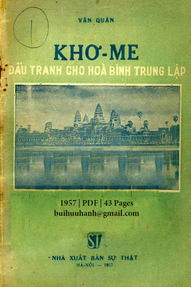 Khơ-Me Đấu Tranh Cho Hòa Bình Trung Lập (NXB Sự Thật 1957) - Vân Quân, 43 Trang