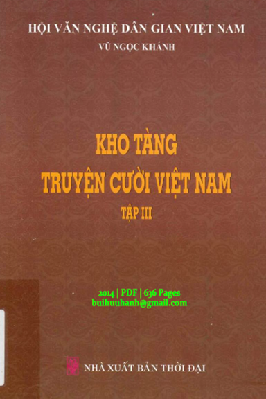 Kho Tàng Truyện Cười Việt Nam Tập 3 (NXB Thời Đại 2014) - Vũ Ngọc Khánh, 636 Trang