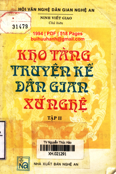 Kho Tàng Truyện Kể Dân Gian Xứ Nghệ Tập 2 (NXB Nghệ An 1994) - Ninh Viết Giao, 518 Trang