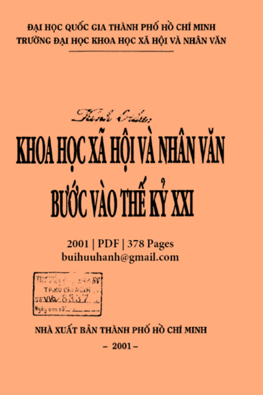 Khoa Học Xã Hội Và Nhân Văn Bước Vào Thế Kỷ XXI (NXB Tổng Hợp 2001) - Ngô Văn Lệ, 378 Trang