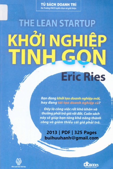 Khởi Nghiệp Tinh Gọn (NXB Thời Đại 2013) - Eric Ries, 325 Trang