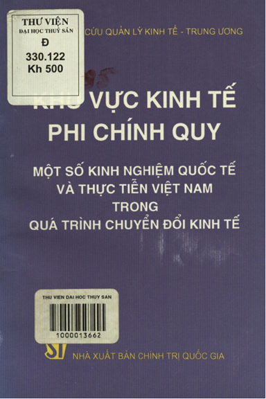 Khu Vực Kinh Tế Phi Chính Quy (NXB Chính Trị 1997) - Lê Đăng Doanh, 165 Trang
