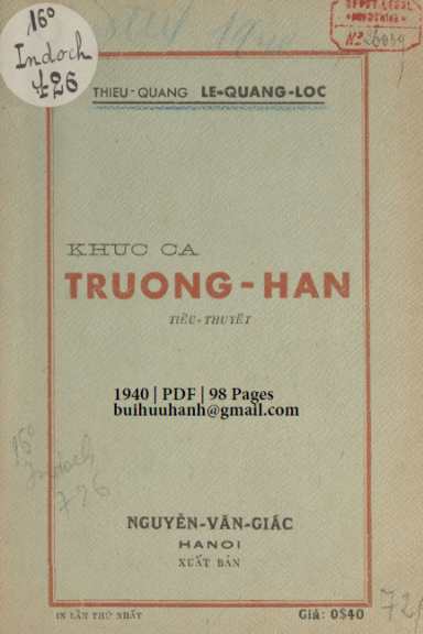 Khúc Ca Trường Hận (NXB Nguyễn Văn Giác 1940) - Lê Quang Lộc, 98 Trang