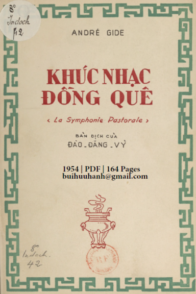 Khúc Nhạc Đồng Quê (NXB Công Báo 1954) - André Gide, 164 Trang