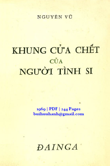 Khung Cửa Chết Của Người Tình Si (NXB Đại Ngã 1969) - Nguyên Vũ, 244 Trang