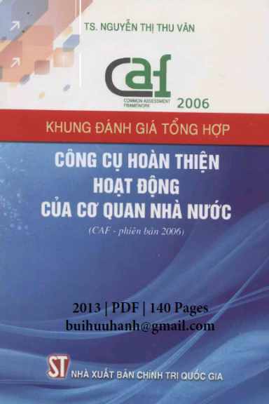 Khung Đánh Giá Tổng Hợp Công Cụ Hoàn Thiện Hoạt Động Của Cơ Quan Nhà Nước (CAF – Phiên Bản 2006)