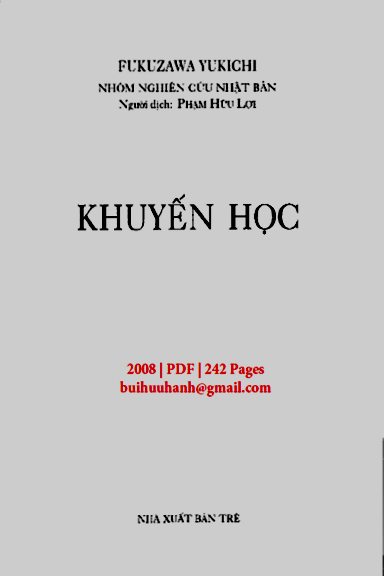 Khuyến Học (NXB Trẻ 2008) - Fukuzawa Yukichi, 242 Trang