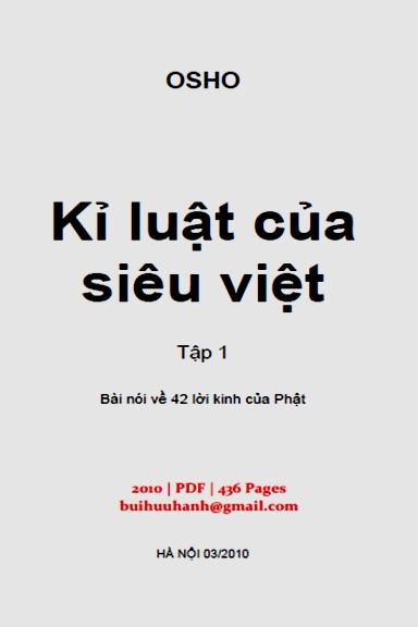 Kỉ Luật Của Siêu Việt Tập 1 (NXB Hà Nội 2010) - Nansen Osho, 436 Trang