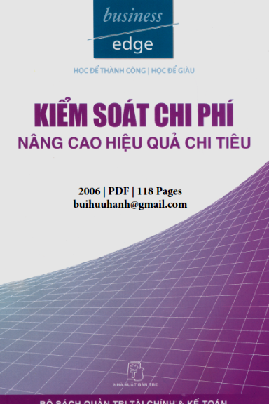 Kiểm Soát Chi Phí (NXB Trẻ 2006) - Howard Senter, 118 Trang