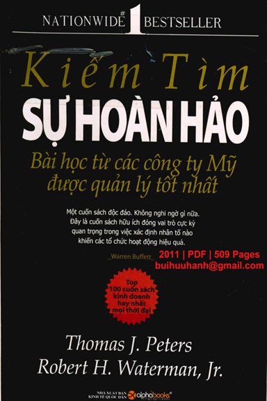 Kiếm Tìm Sự Hoàn Hảo (NXB Kinh Tế Quốc Dân 2011) - Thomas J. Peters, 509 Trang