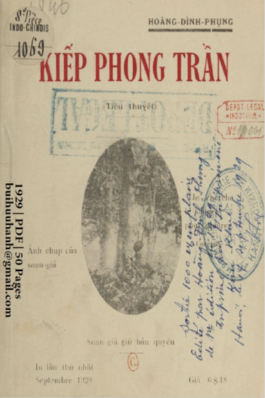Kiếp Phong Trần (NXB Kim Khuê 1929) - Hoàng Đình Phụng, 50 Trang