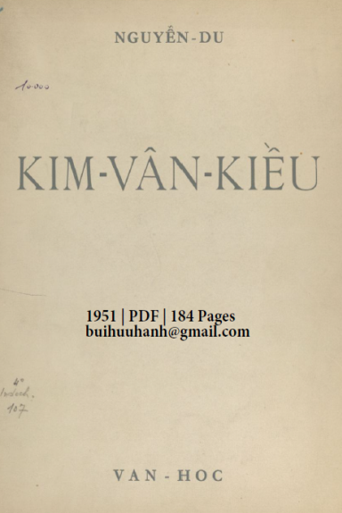 Kim Vân Kiều (NXB Văn Học 1951) - Nguyễn Du, 184 Trang