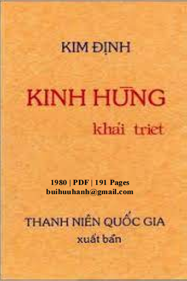 Kinh Hùng Khải Triết (NXB Thanh Niên Quốc Gia 1980) - Kim Định, 191 Trang