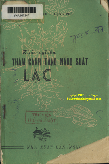 Kinh Nghiệm Thâm Canh Tăng Năng Suất Lạc (NXB Nông Thôn 1969) - Ưng Định, 117 Trang