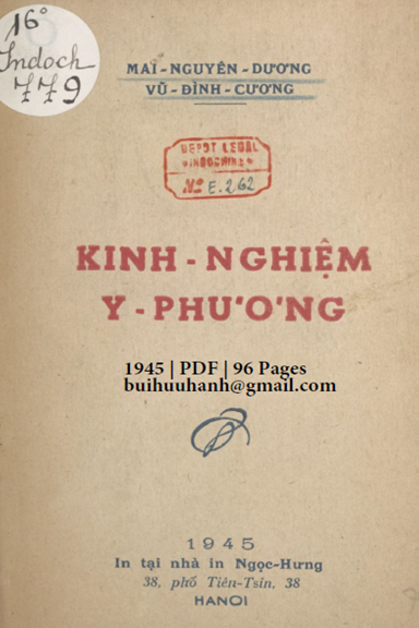 Kinh Nghiệm Y Phương (NXB Ngọc Hưng 1945) - Mai Nguyên Dương, 96 Trang