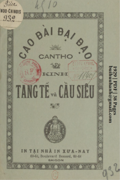 Kinh Tang Tế Và Cầu Siêu (NXB Xưa Nay 1929) - Nhiều Tác Giả, 38 Trang