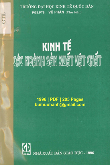 Kinh Tế Các Ngành Sản Xuất Vật Chất (NXB Giáo Dục 1996) - Vũ Phán, 205 Trang