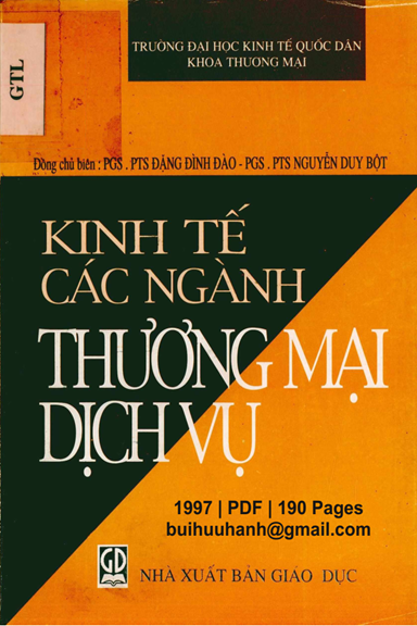 Kinh Tế Các Ngành Thương Mại Dịch Vụ (NXB Giáo Dục 1997) - Đặng Đình Đào, 190 Trang