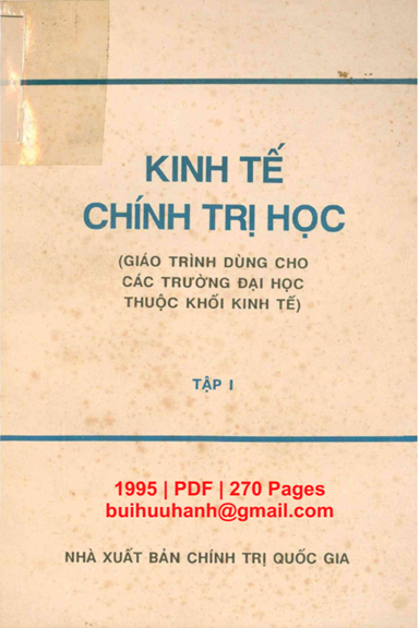 Kinh Tế Chính Trị Học Tập 1 (NXB Chính Trị 1995) - Đỗ Đức Bình, 270 Trang