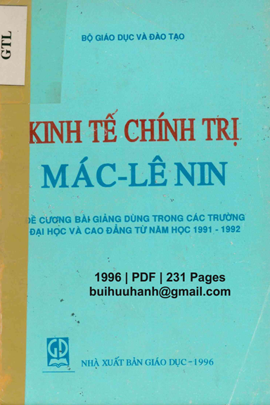 Kinh Tế Chính Trị Mác-Lênin (NXB Giáo Dục 1996) - Phan Thanh Phố, 231 Trang