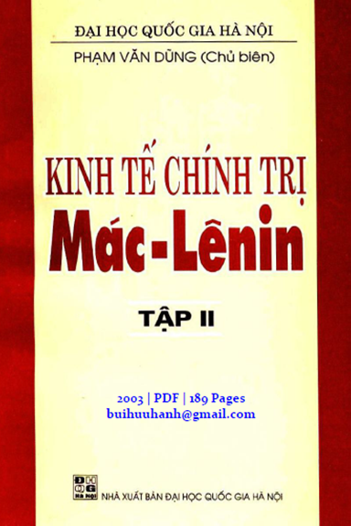 Kinh Tế Chính Trị Mác-Lênin Tập 2 (NXB Đại Học Quốc Gia 2003) - Phạm Văn Dũng, 189 Trang