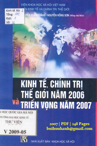 Kinh Tế, Chính Trị Thế Giới Năm 2006 Và Triển Vọng 2007 (NXB Khoa Học Xã Hội 2007) - Nguyễn Hồng Sơn