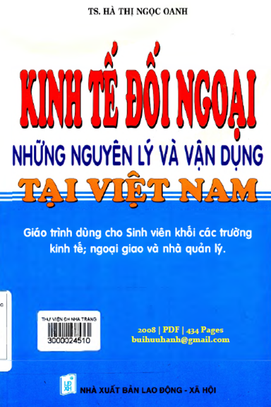 Kinh Tế Đối Ngoại Những Nguyên Lý Và Vận Dụng Tại Việt Nam - Hà Thị Ngọc Oanh, 434 Trang