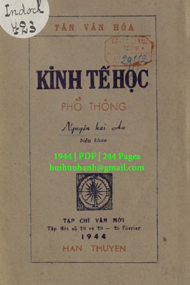 Kinh Tế Học Phổ Thông (NXB Hàn Thuyên 1944) - Nguyễn Hải Âu, 244 Trang