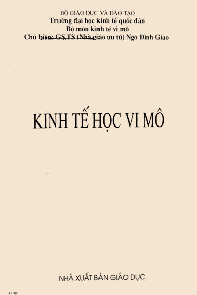 Kinh Tế Học Vi Mô (NXB Giáo Dục 1997) - Ngô Đình Giao, 286 Trang