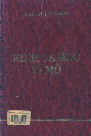 Kinh Tế Học Vĩ Mô (NXB Khoa Học Kỹ Thuật 1994) - Robert J. Gordon, 900 Trang