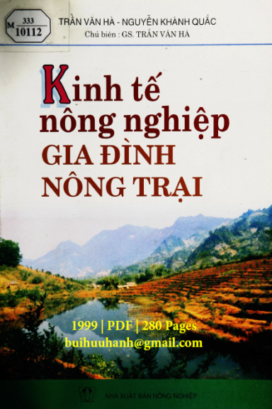 Kinh Tế Nông Nghiệp Gia Đình Nông Trại (NXB Nông Nghiệp 1999) - Trần Văn Hà, 280 Trang