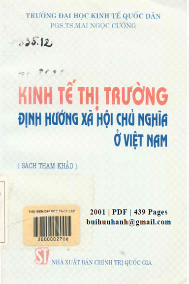 Kinh Tế Thị Trường-Định Hướng Xã Hội Chủ Nghĩa Ở Việt Nam (NXB Chính Trị 2001) - Mai Ngọc Cường