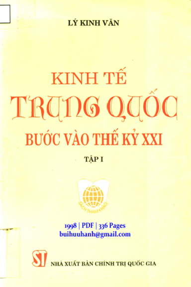Kinh Tế Trung Quốc Bước Vào Thế Kỷ XXI Tập 1 (NXB Chính Trị 1998) - Lý Kinh Văn, 336 Trang