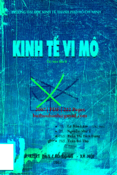 Kinh Tế Vi Mô (NXB Lao Động Xã Hội 2007) - Lê Bảo Lâm, 222 Trang