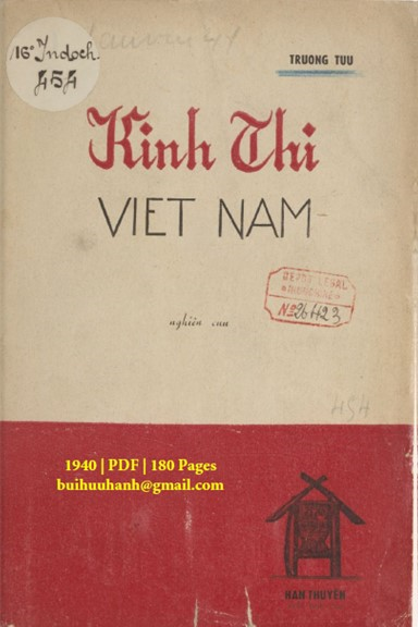 Kinh Thi Việt Nam (NXB Hàn Thuyên 1940) - Trương Tửu, 180 Trang