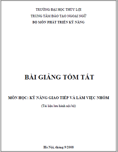 Kỹ Năng Giao Tiếp Và Làm Việc Nhóm (NXB Hà Nội 2008) - Đặng Tùng Hoa, 50 Trang