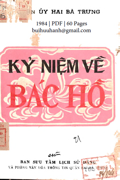 Kỷ Niệm Về Bác Hồ (NXB Hà Nội 1984) - Nguyễn Chính, 60 Trang