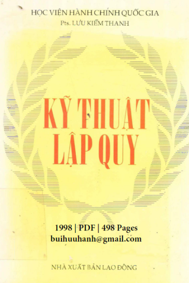 Kỹ Thuật Lập Quy (NXB Lao Động 1998) - Lưu Kiếm Thanh, 498 Trang