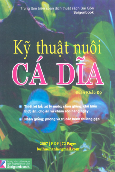 Kỹ Thuật Nuôi Cá Dĩa (NXB Đà Nẵng 2007) - Đoàn Khắc Độ, 72 Trang