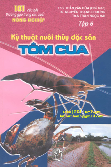 Kỹ Thuật Nuôi Đặc Sản Tôm Cua (NXB Trẻ 2000) - Trần Văn Hòa, 127 Trang
